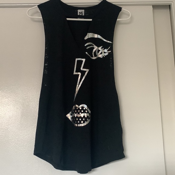 V-Neck Cutout Detail On Front  plus a Bright Foil Graphic - Picture 2 of 6